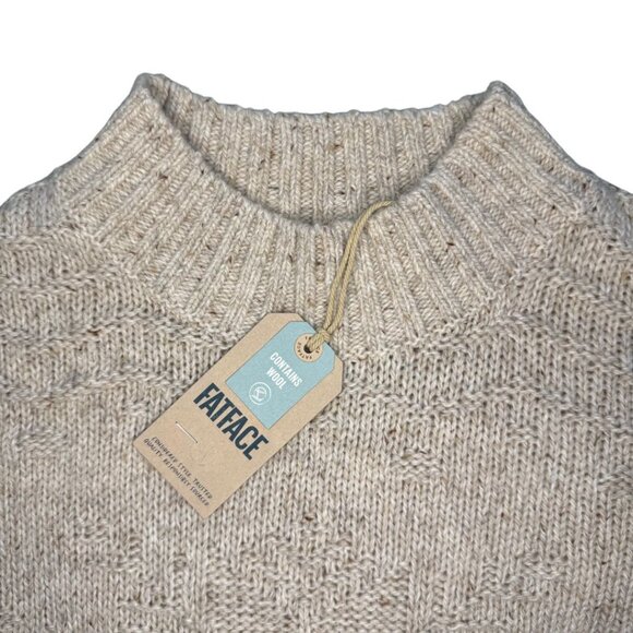 NWT Fat Face Ivory Snowflake Wool Jumper Sweater Size 6 - Picture 10 of 11